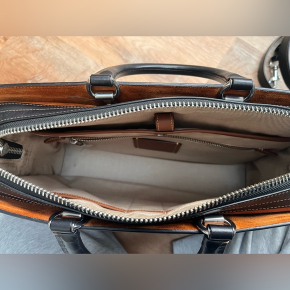 Coach Rogue Black and Brown Signature Briefcase - Picture 4 of 9